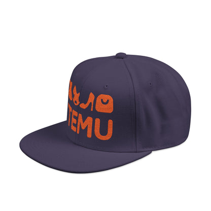 TEMU logo Delivery Embroidered Orange Script Snapback Hat