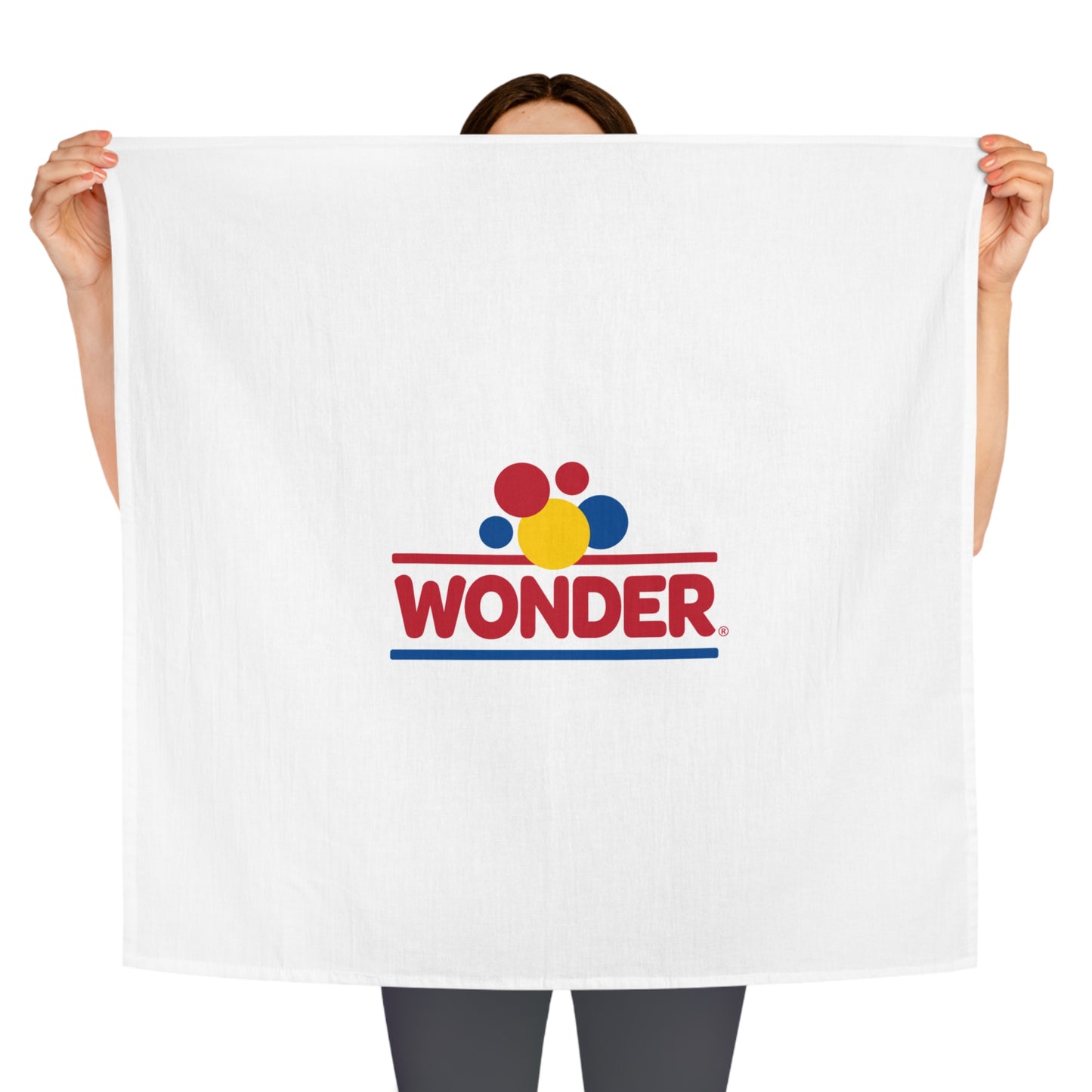 Tea Kitchen Dish Towel with Retro Wonder Bread logo