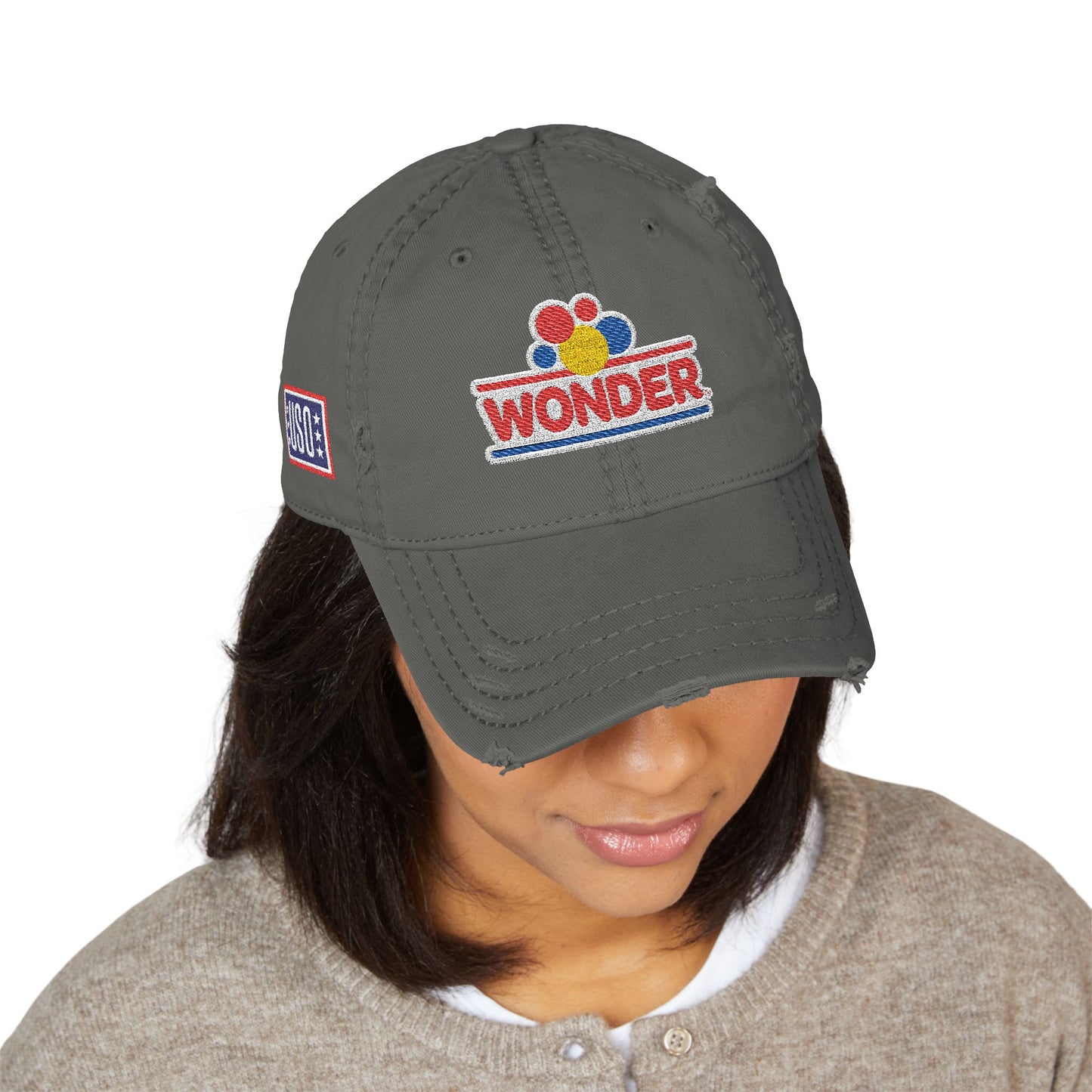 Wonder bread USO Embroidered Classic Distressed Hat Cap
