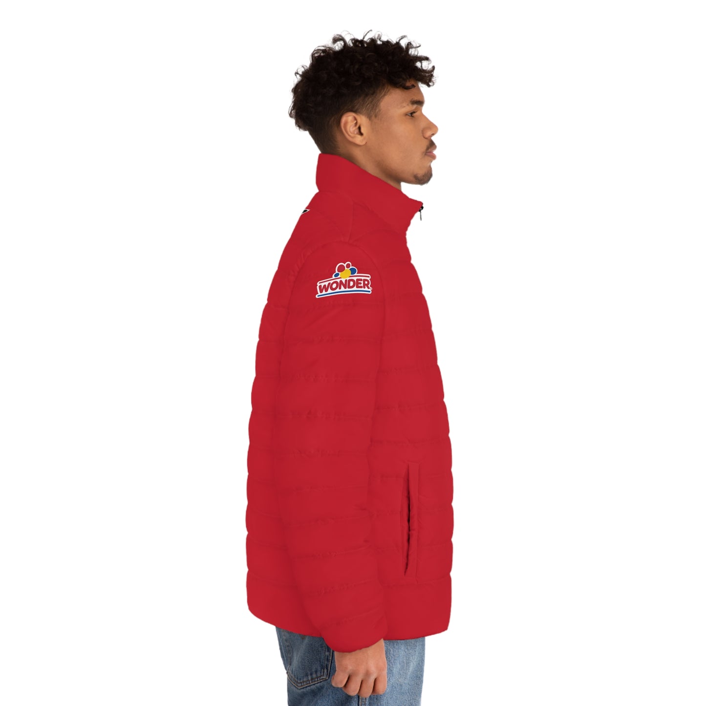 Puffer Jacket, RED, Pattern Hexagon, DKB, Wonder bread, Nature's Own, Hexagon Pattern!