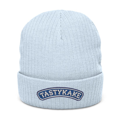 Embroidered 'Tastykake' Ribbed Knit Beanie — Cozy Winter Hat