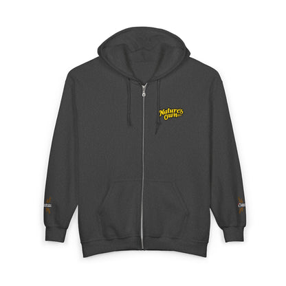 Full‑Zip Hoodie Sweatshirt –  Embroidered Nature’s Own Logo and “Goodness Is in Our Nature” back design