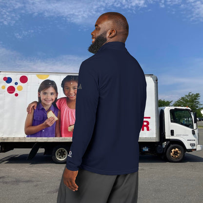 Wonderbread USO Embroidered Quarter-Zip Pullover — Classic Grey Athletic Top