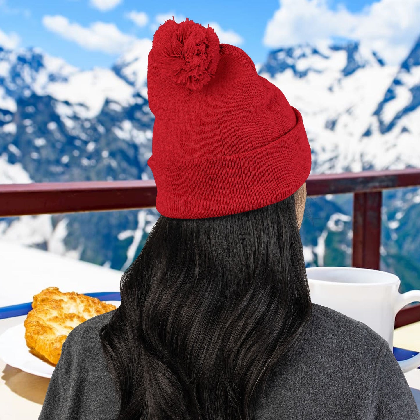 Wonderbread Embroidered Pom-Pom Knit Cap – TastyKake Logo