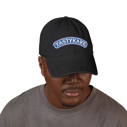 Tastykake Embroidered Denim Hat — Vintage Snack Logo Dad Cap
