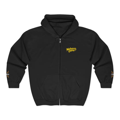 Full‑Zip Hoodie Sweatshirt –  Embroidered Nature’s Own Logo and “Goodness Is in Our Nature” back design