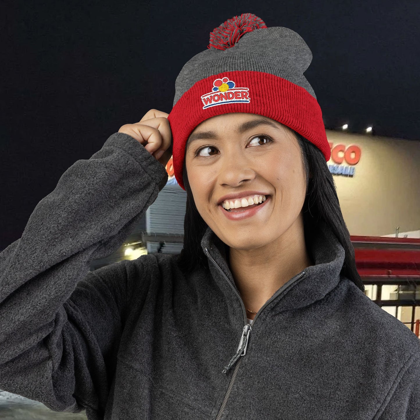 Wonderbread Embroidered Pom-Pom Knit Cap – TastyKake Logo