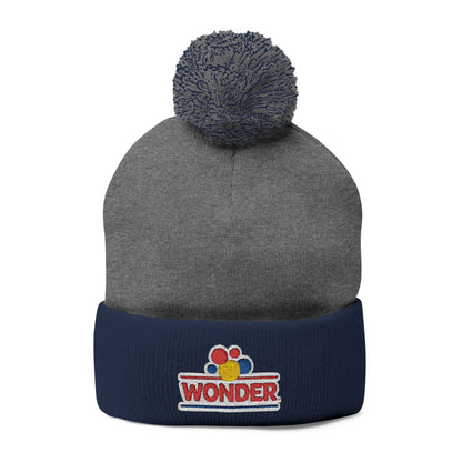 Wonder bread Embroidered Pom-Pom Knit Cap