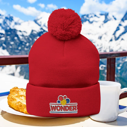 Wonderbread Embroidered Pom-Pom Knit Cap – TastyKake Logo