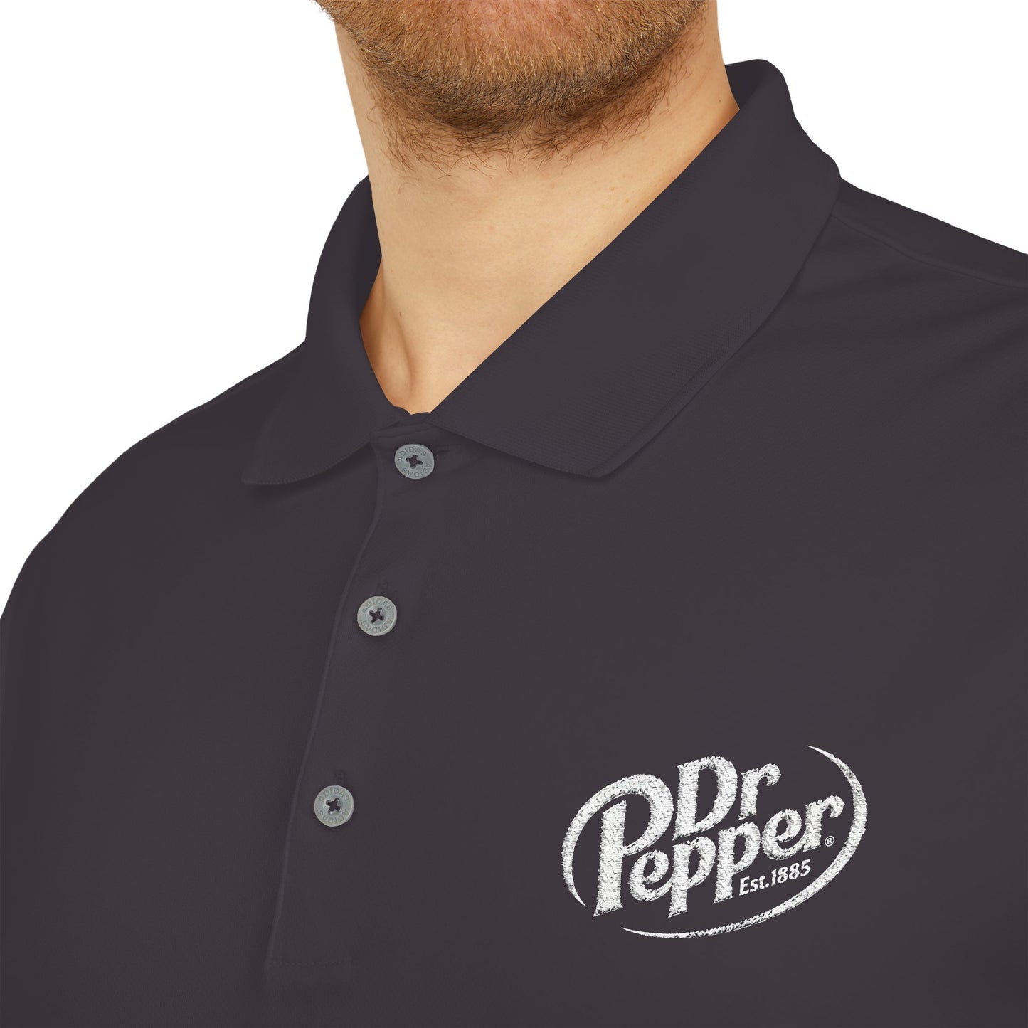 Dr. Pepper Performance Polo Shirt, adidas®, Embroidered Logo, Athletic Workwear, Unisex Golf Shirt