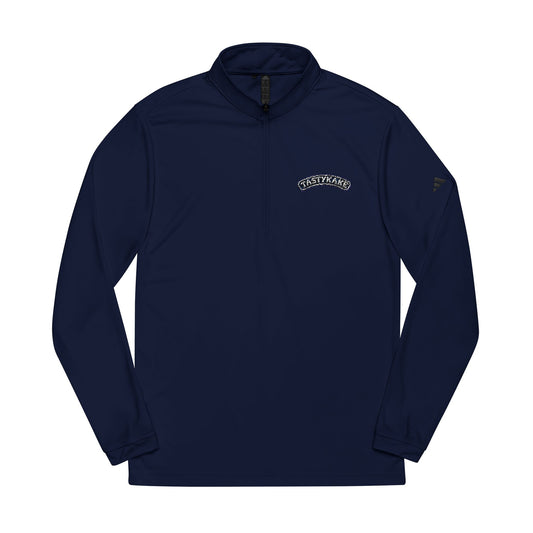 Tastykake Embroidered Quarter-Zip Pullover — Classic Grey Athletic Top