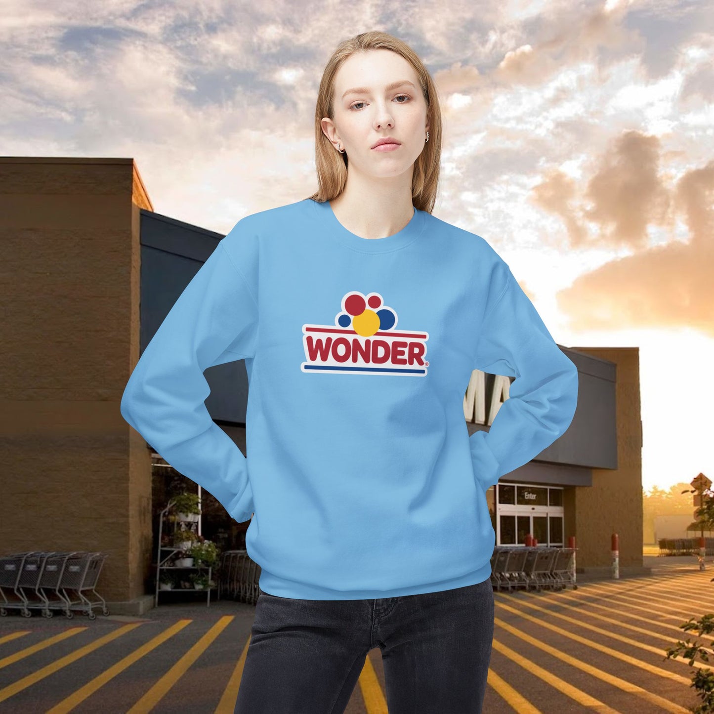 Wonderbread Two side print Crewneck Sweatshirt