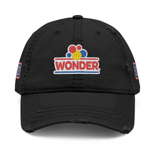 Classic Distressed Hat Cap with Wonder bread and USO Embroidered logos