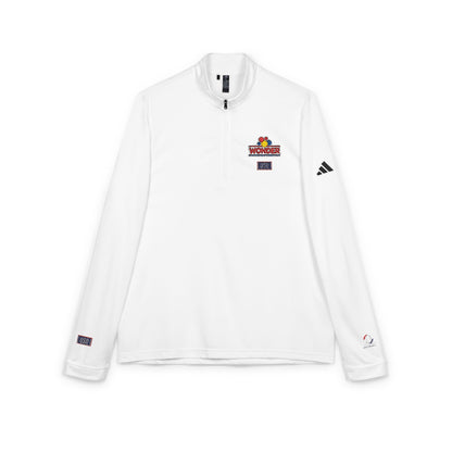 Wonderbread USO Embroidered Quarter-Zip Pullover — Classic Grey Athletic Top