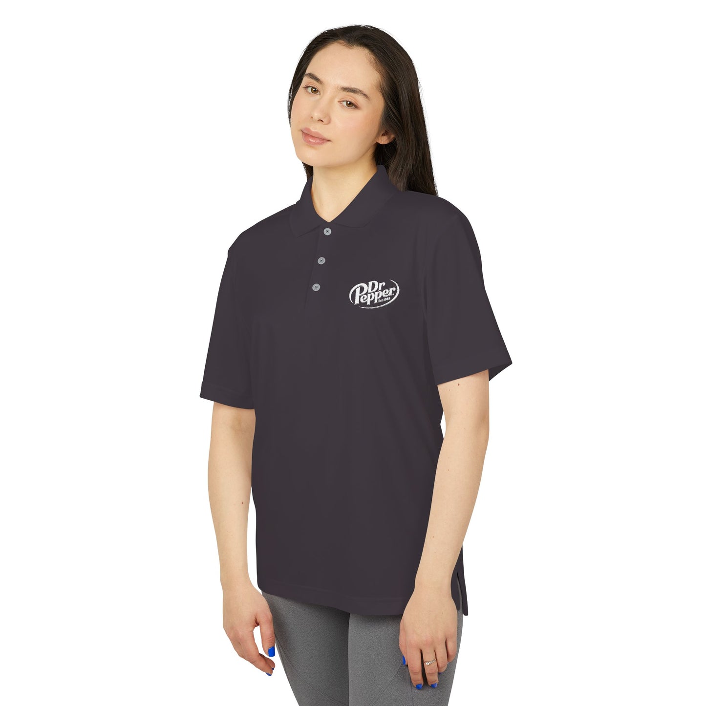 Dr. Pepper Performance Polo Shirt, adidas®, Embroidered Logo, Athletic Workwear, Unisex Golf Shirt
