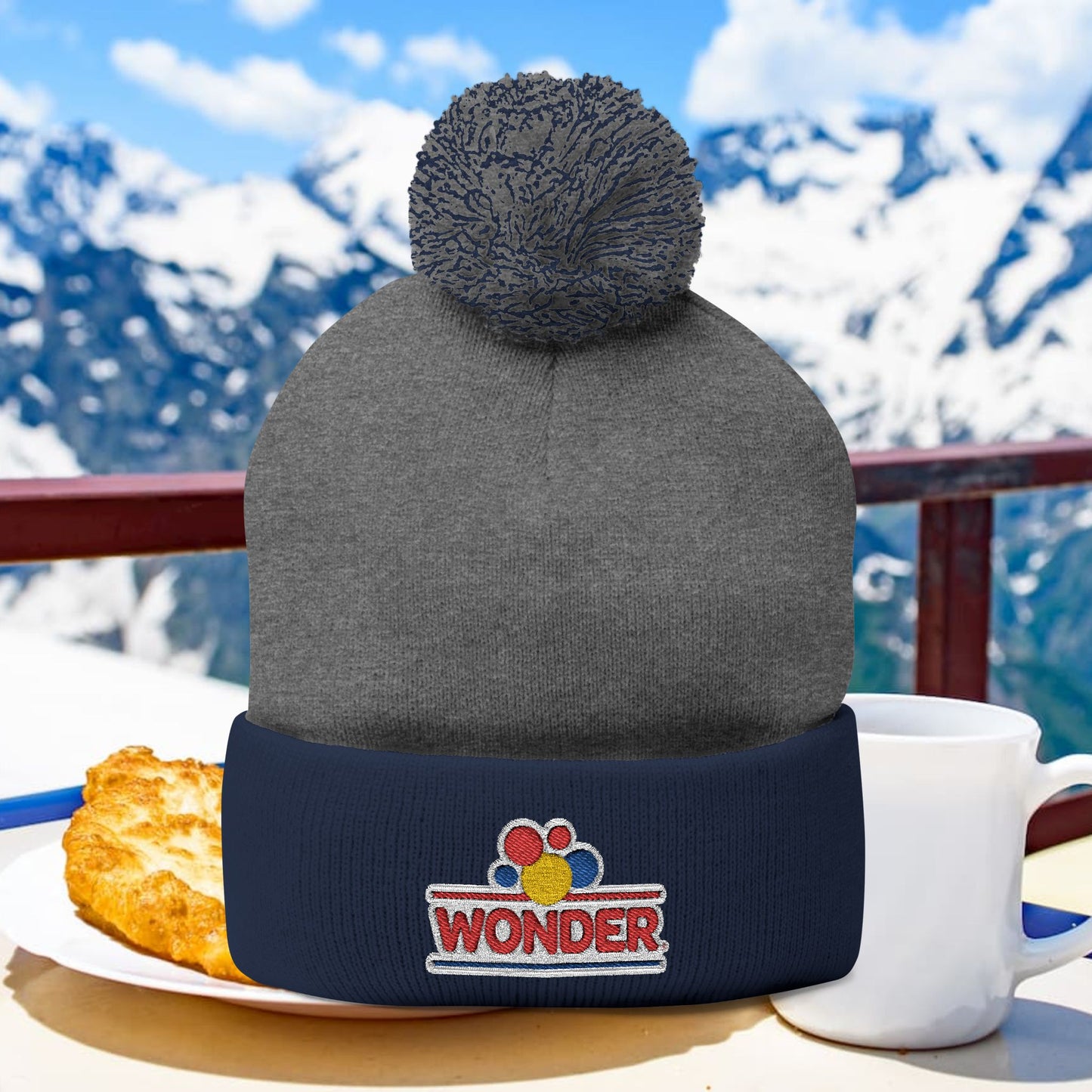 Wonderbread Embroidered Pom-Pom Knit Cap – TastyKake Logo