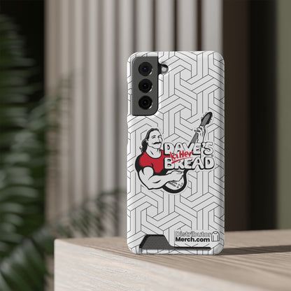 Phone Case With Card Holder, Dave's Killer Bread Logo, White.