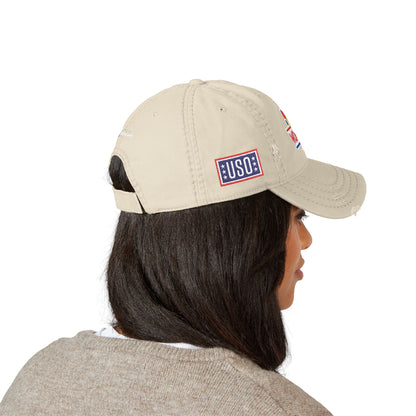 Classic Distressed Hat Cap with Wonder bread and USO Embroidered logos