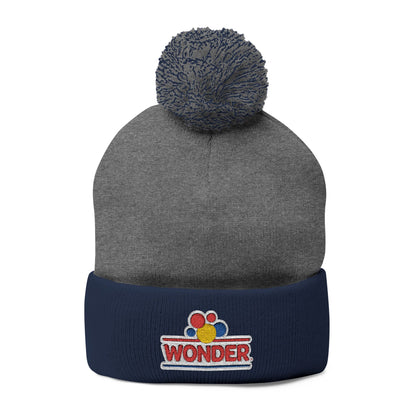 Wonderbread Embroidered Pom-Pom Knit Cap
