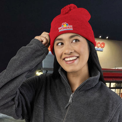 Wonderbread Embroidered Pom-Pom Knit Cap – TastyKake Logo