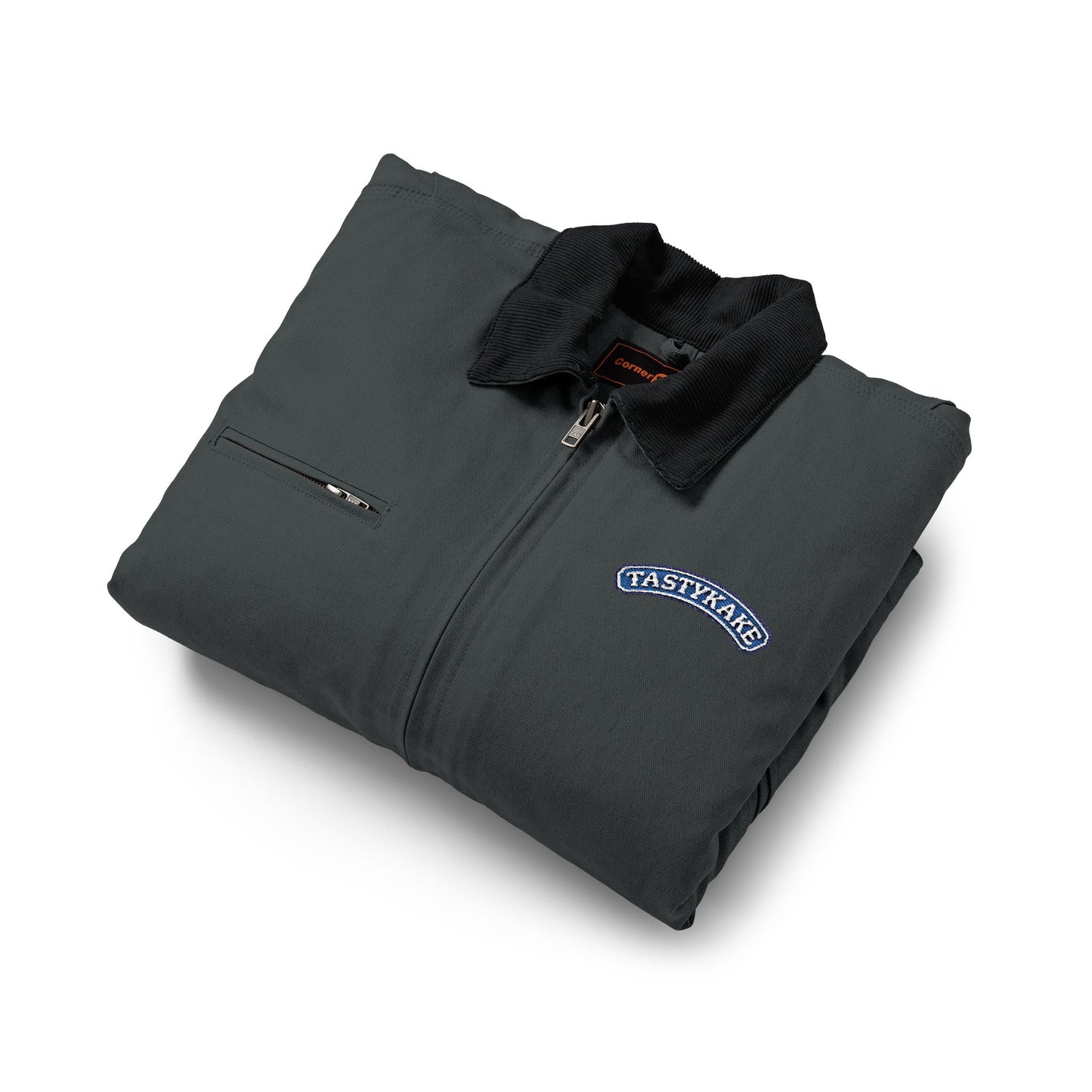 TastyKake Embroidered Work Jacket - Heavy Duck Cloth Carpenter Coat with Chest Logo