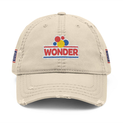 Classic Distressed Hat Cap with Wonder bread and USO Embroidered logos