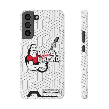 Phone Case With Card Holder, Dave's Killer Bread Logo, White.