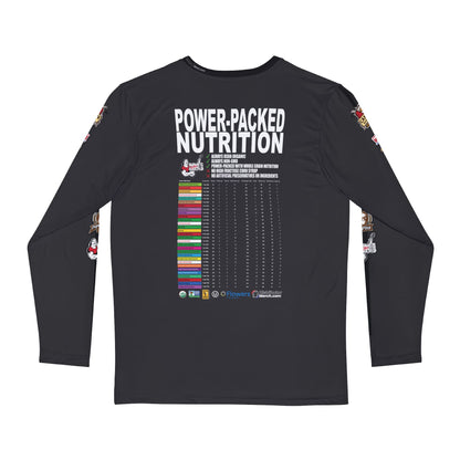 Dave's Killer Bread, Long sleeve Shirt CARBON, Side Logos, Power Packed Nutrition Back!