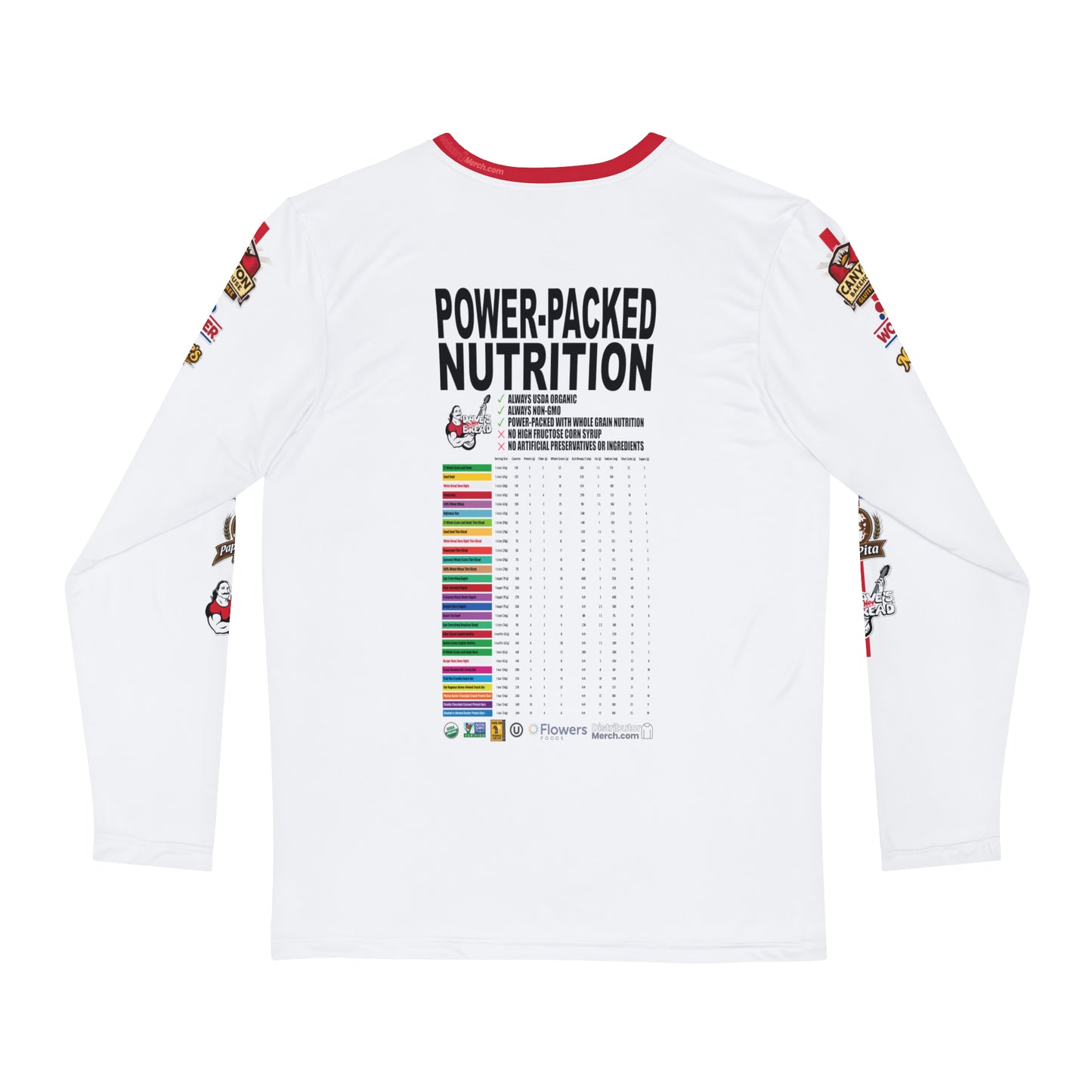 Long Sleeve, DKB (White),  Side Logos, Power Packed Nutrition Back!