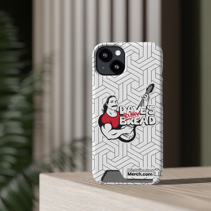 Phone Case With Card Holder, Dave's Killer Bread Logo, White.