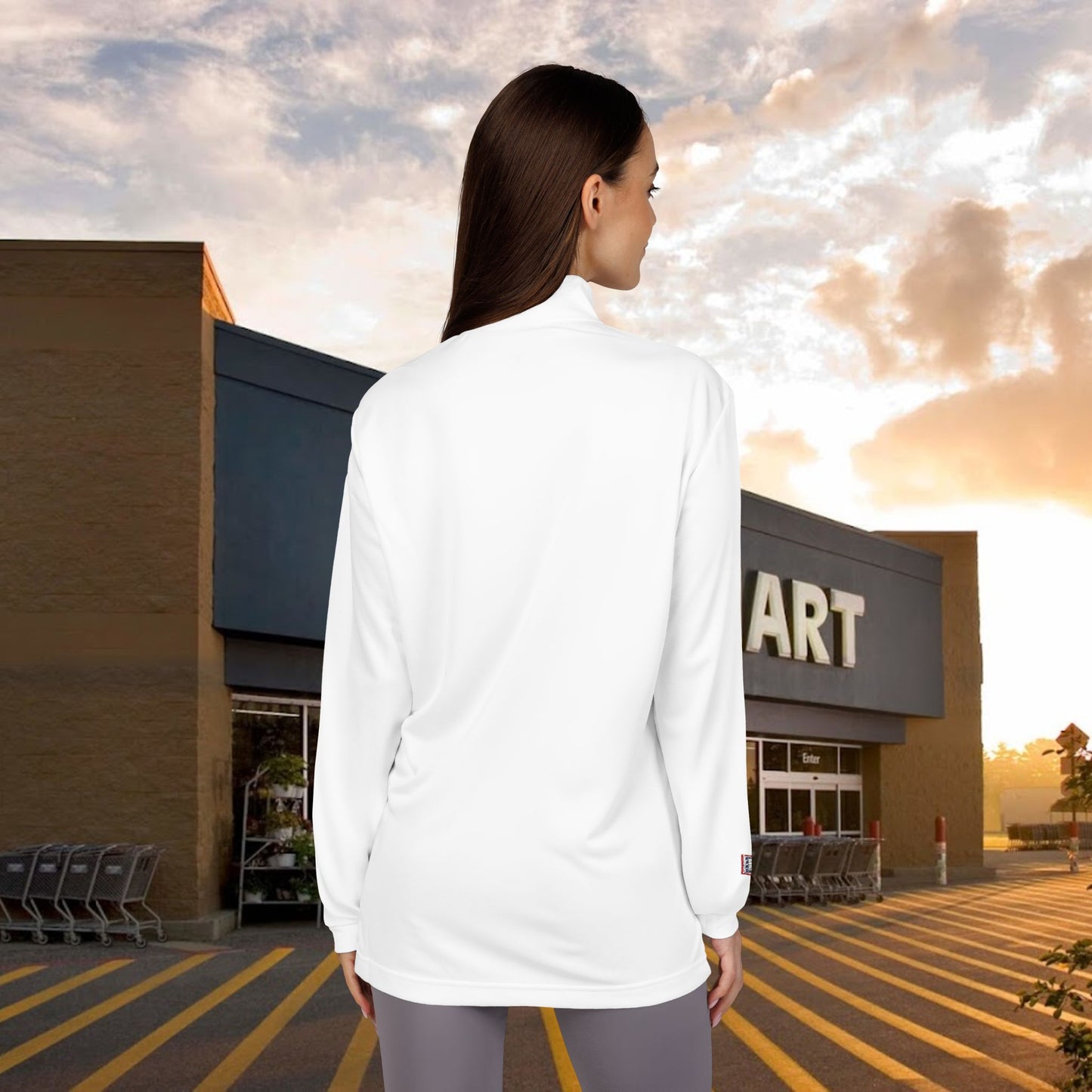 Wonderbread USO Embroidered Quarter-Zip Pullover — Classic Grey Athletic Top