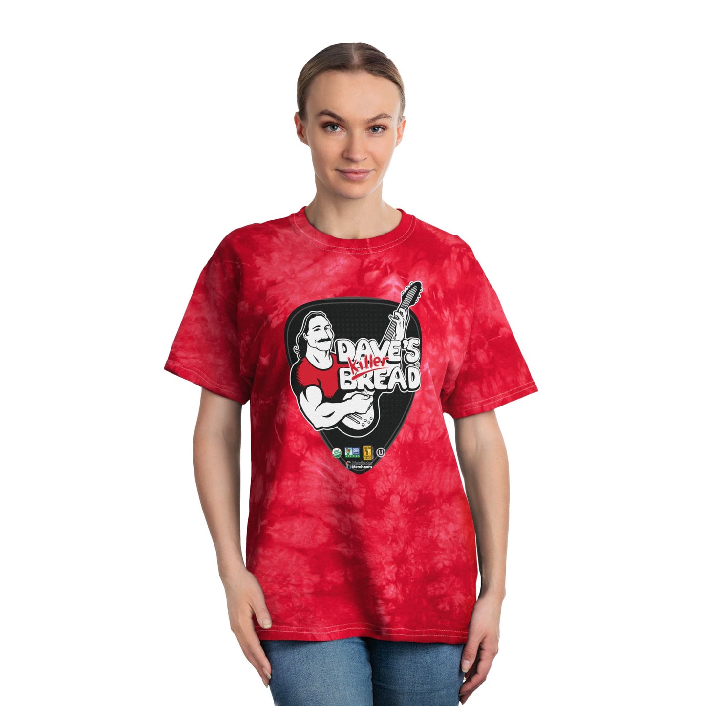 Dave's Killer Bread Bold Tie-Dye Tee, Unique Graphic Shirt, Fun Casual Look, Gift for Fitness Lovers, Summer Style, Festival Wear, Retro Vibes
