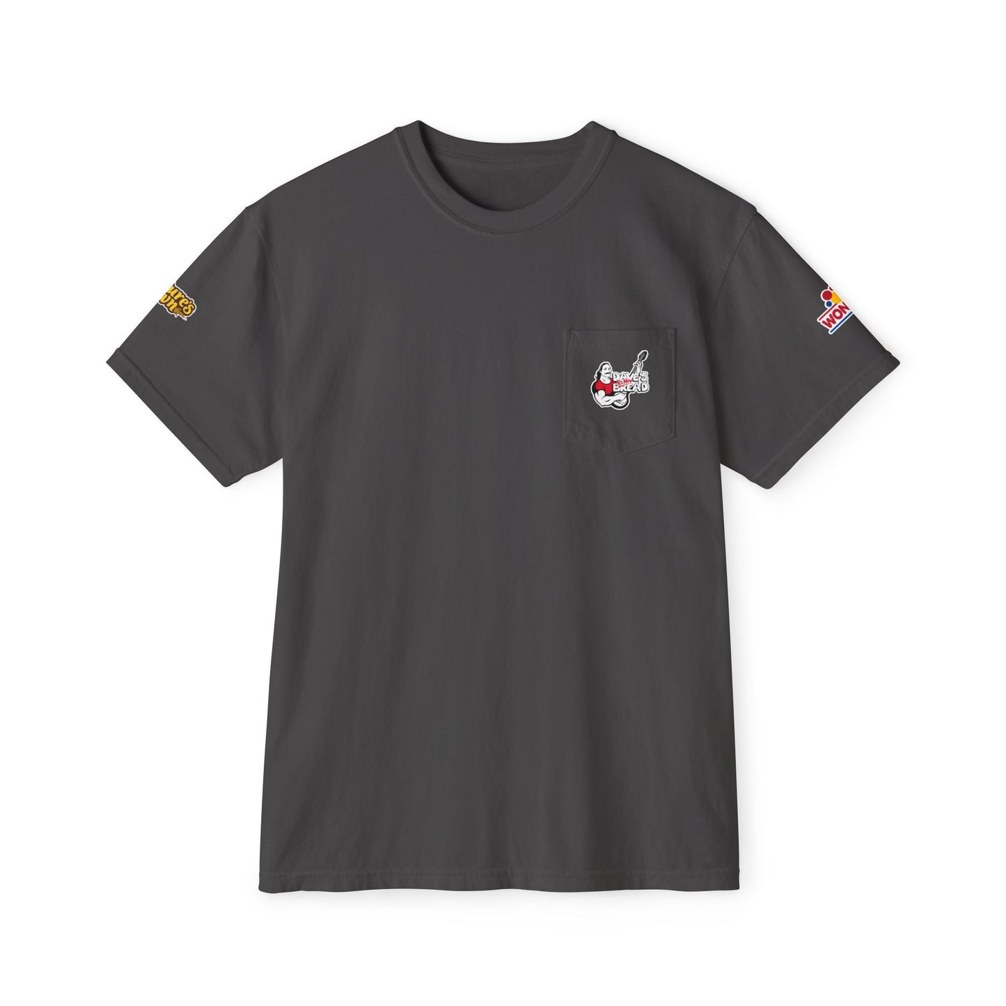 Camiseta unisex con bolsillo teñido en prenda, DKB, Wonder bread, Nature's own