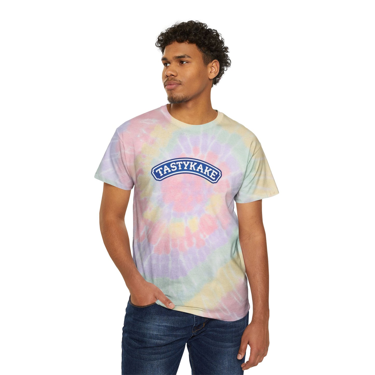 Tastykake Pastel Spiral Tie-Dye Tee — Retro Snack Logo Tee