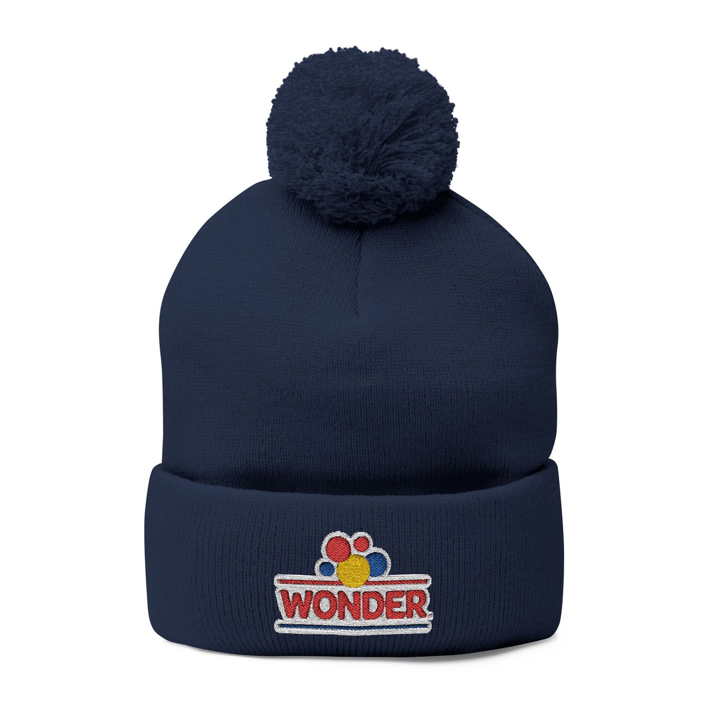Wonder bread Embroidered Pom-Pom Knit Cap