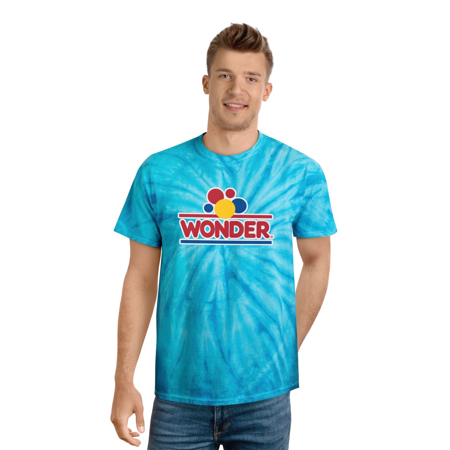 Retro Tie-Dye Tee, Wonder Bread Graphic Shirt, Vintage Cyclone Shirt, Fun Summer T-Shirt, Casual Wear, Gift for Food Lovers, 80s Nostalgia