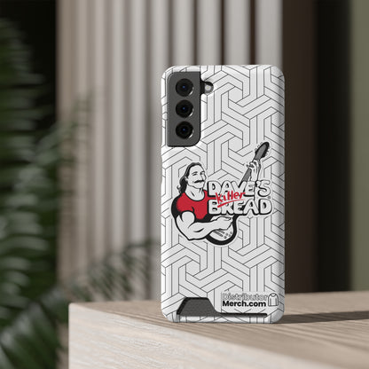 Phone Case With Card Holder, Dave's Killer Bread Logo, White.