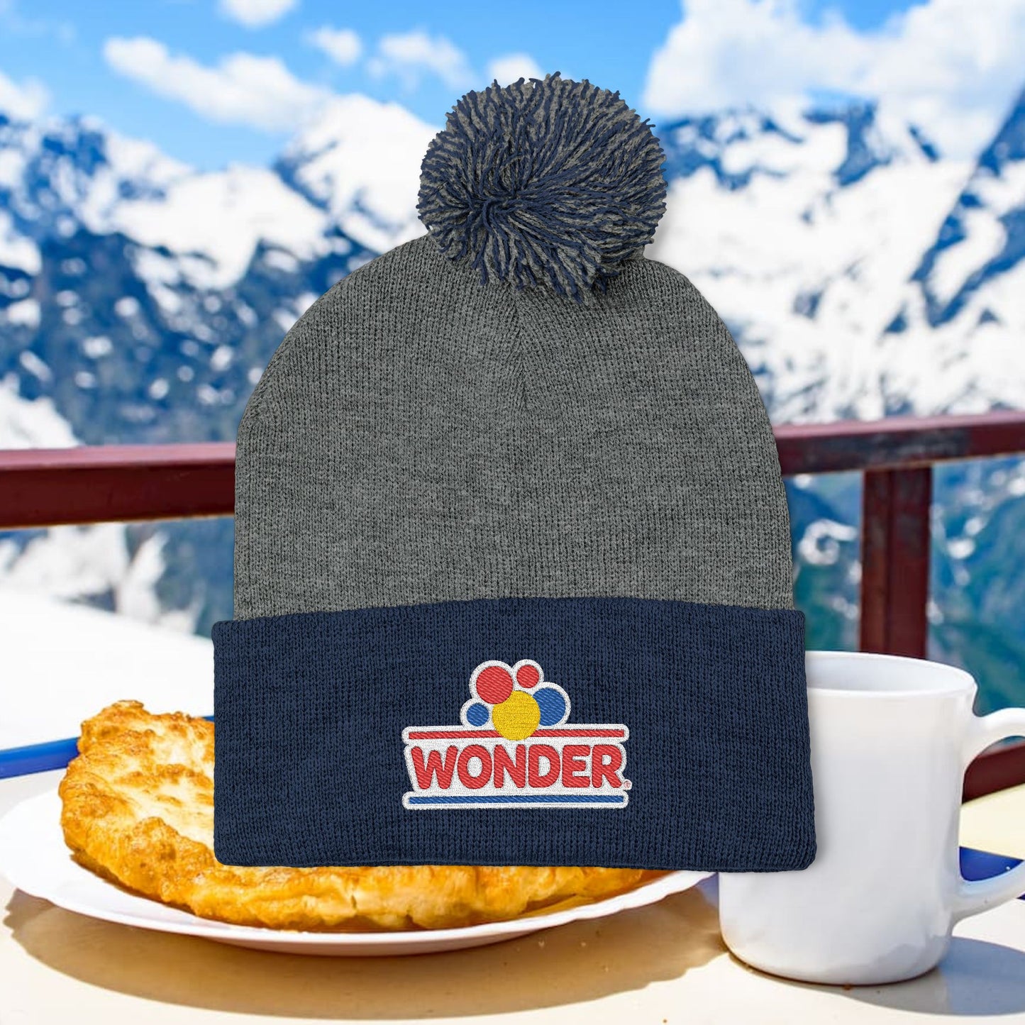 Wonderbread Embroidered Pom-Pom Knit Cap – TastyKake Logo