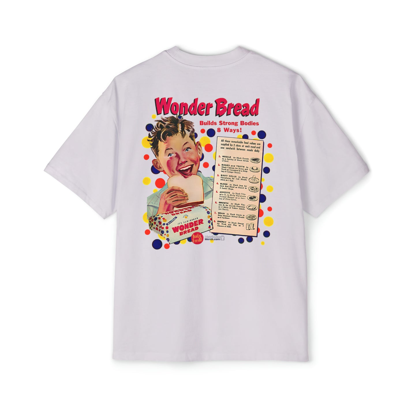 T-shit, Wonder Bread, vintage, back and front design, Men's Heavy Oversized