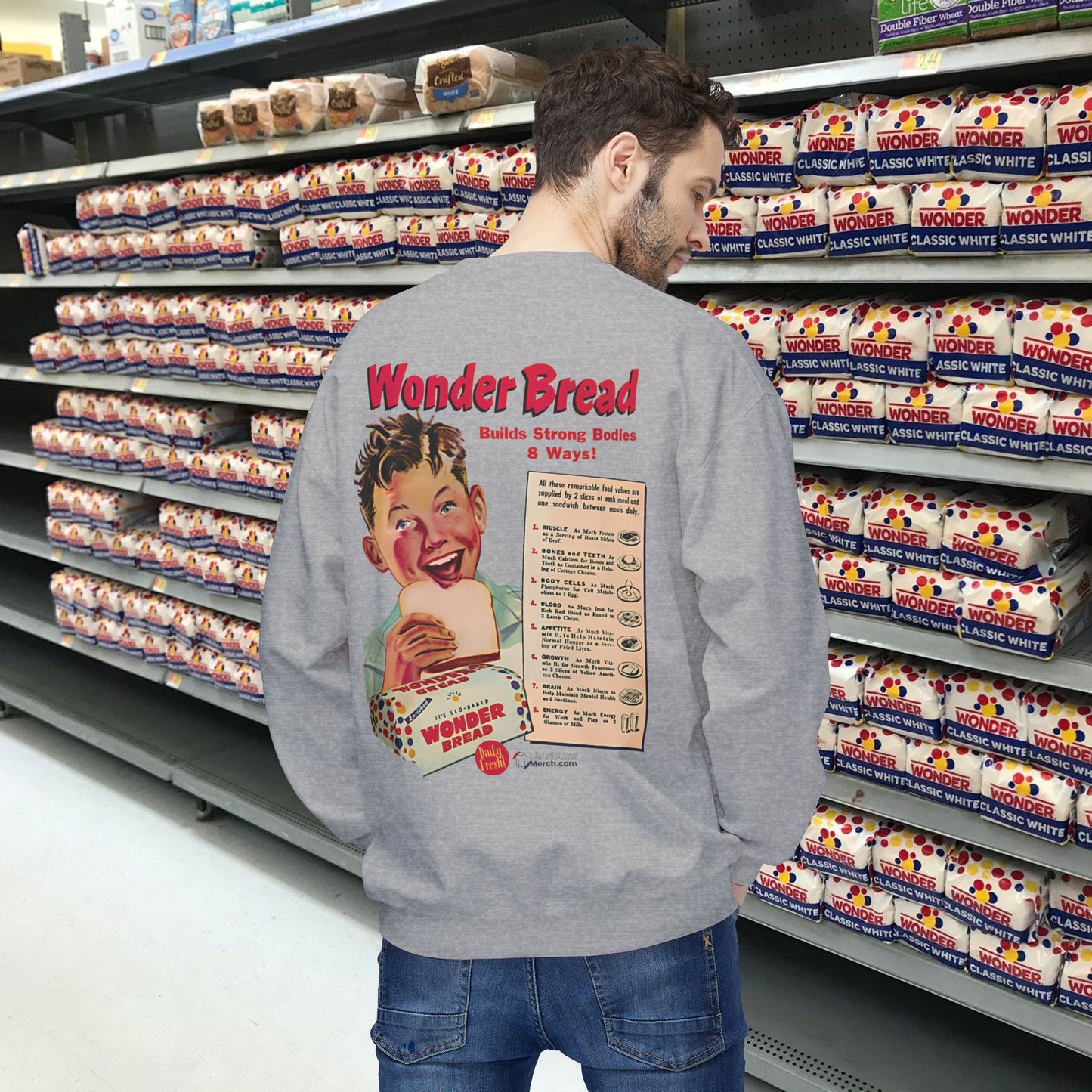 Wonderbread Two side print Crewneck Sweatshirt