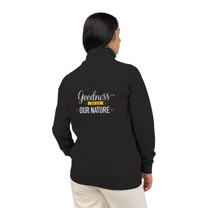 Nature's Own Embroidered 'Goodness Is In Our Nature' Fleece Pullover