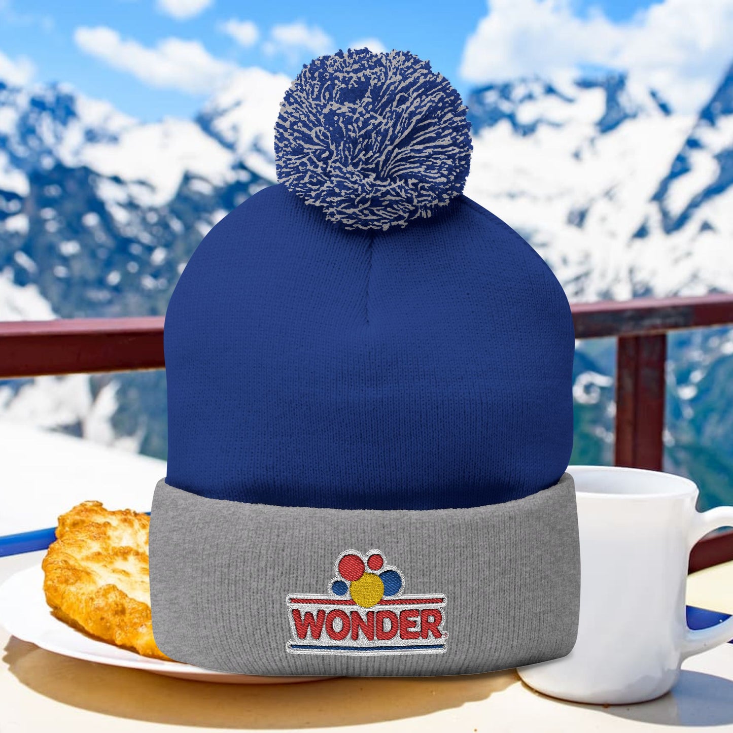 Wonderbread Embroidered Pom-Pom Knit Cap – TastyKake Logo