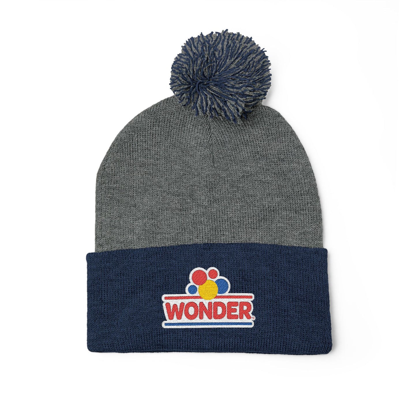 Wonder bread Embroidered Pom-Pom Knit Cap