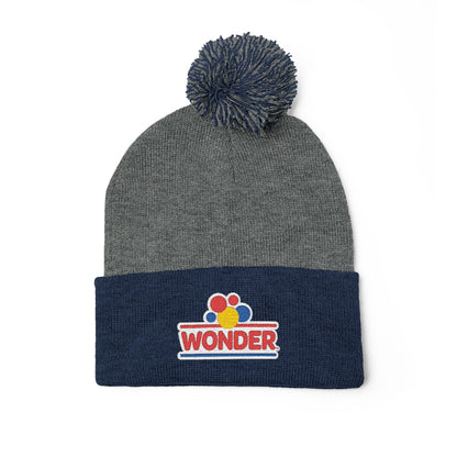 Wonder bread Embroidered Pom-Pom Knit Cap