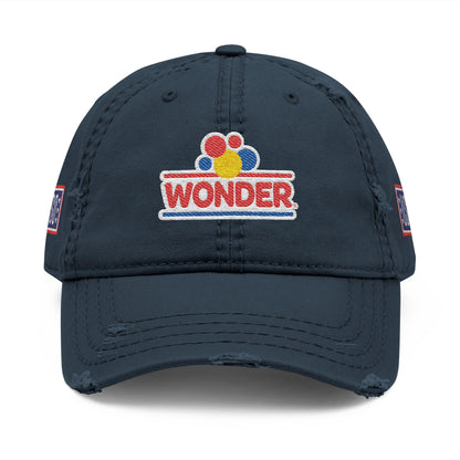 Classic Distressed Hat Cap with Wonder bread and USO Embroidered logos