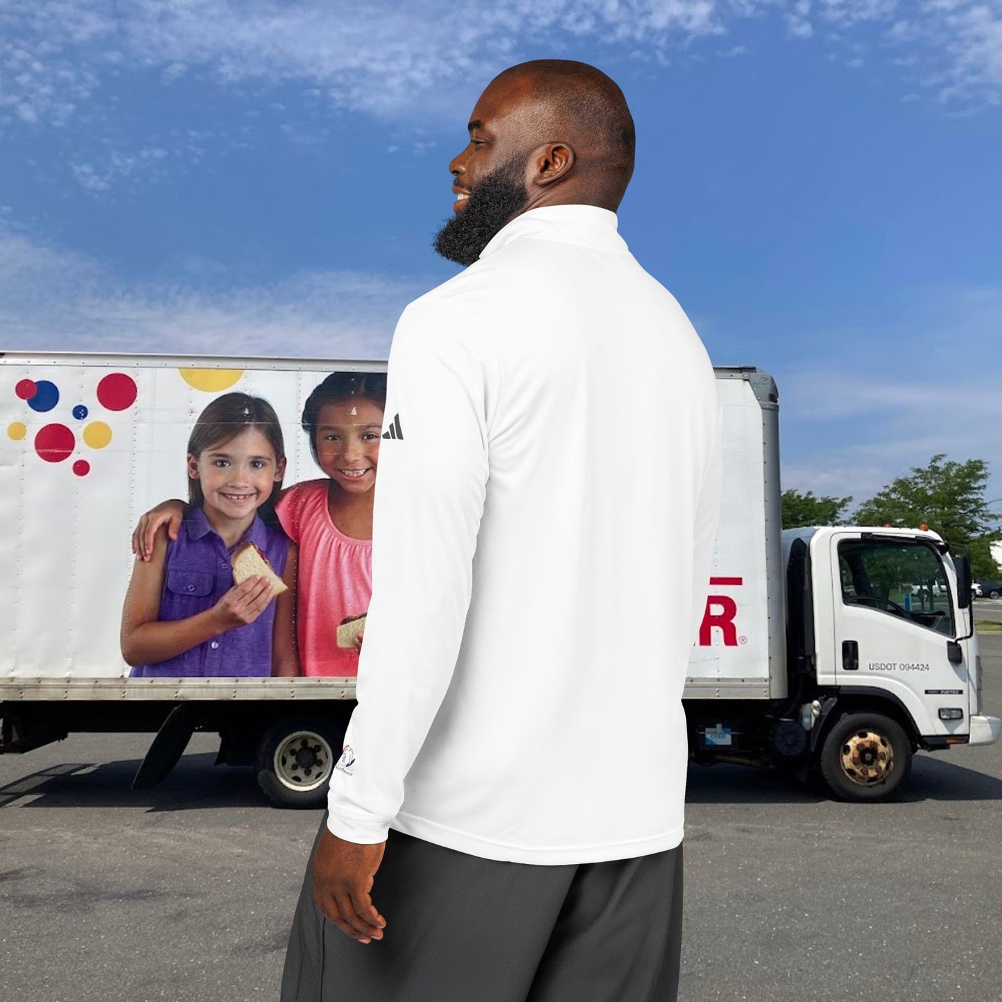 Wonderbread USO Embroidered Quarter-Zip Pullover — Classic Grey Athletic Top