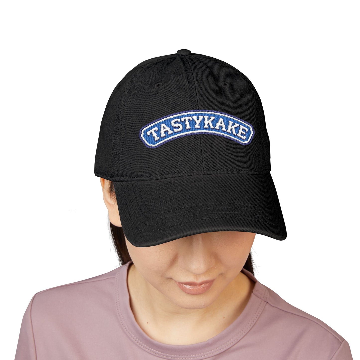 Tastykake Embroidered Denim Hat — Vintage Snack Logo Dad Cap