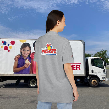 Polo Shirt with Wonder bread Embroidered front and back Logos