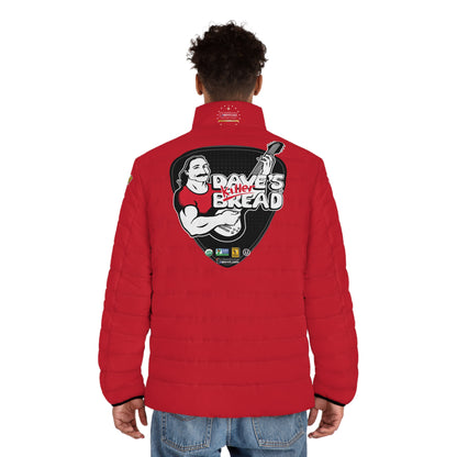 Puffer Jacket, RED, Pattern Hexagon, Dave's Killer Bread, Wonder bread, Nature's Own, Hexagon Pattern!