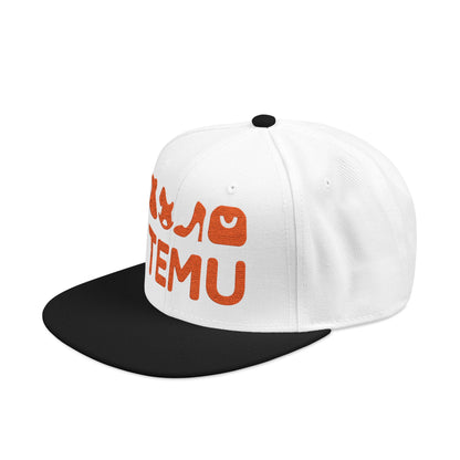 TEMU logo Delivery Embroidered Orange Script Snapback Hat